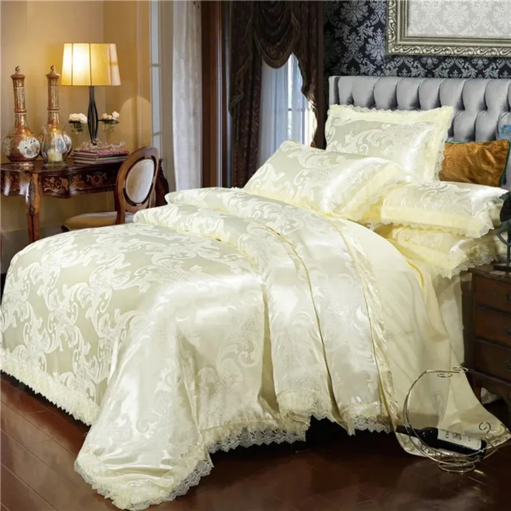 Luxury Golden Duvet Cover Set Nordic Satin