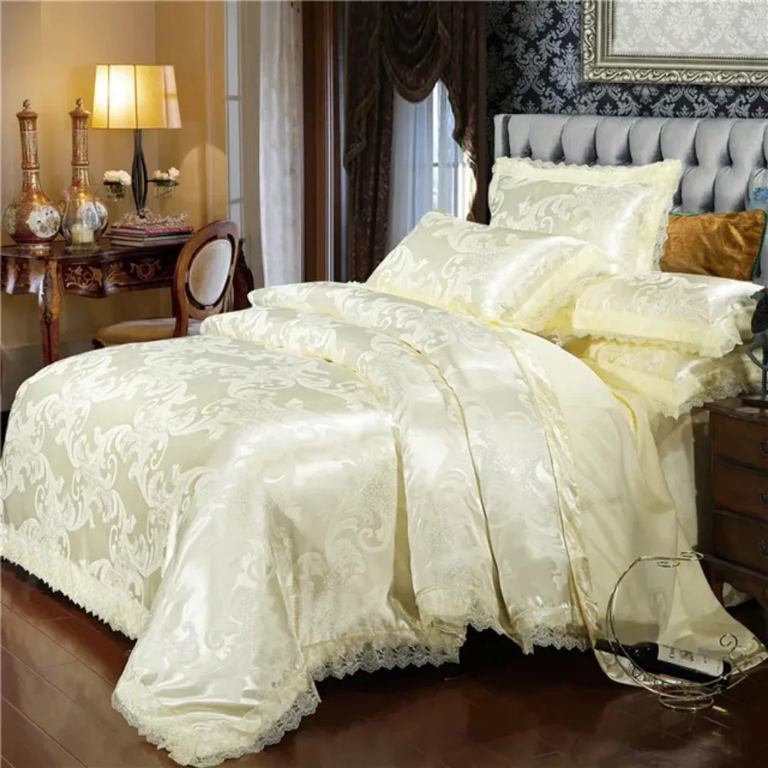 Luxury Golden Duvet Cover Set Nordic Satin