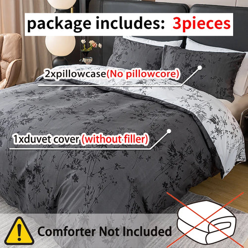 3pcs Zhusheng Kongye Pattern Print Duvet Cover