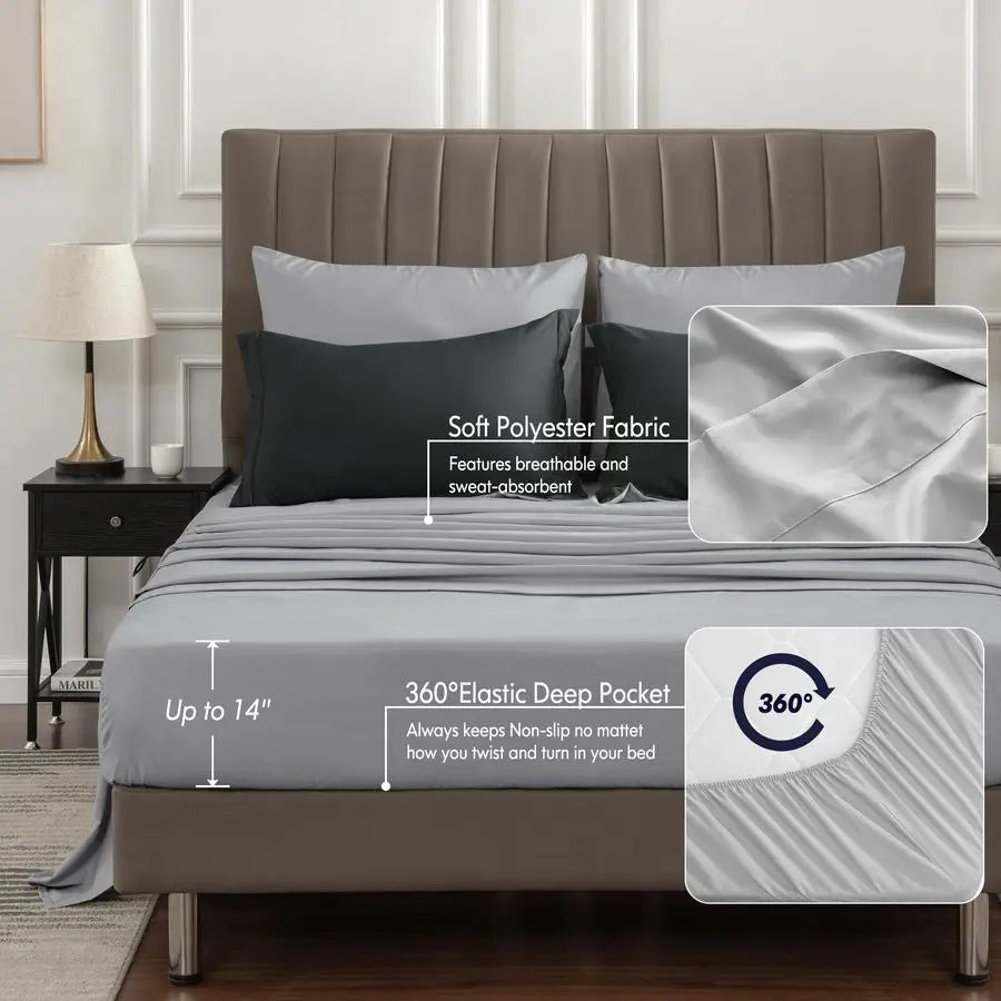 Queen Comforter Set 7 Pieces Bed in